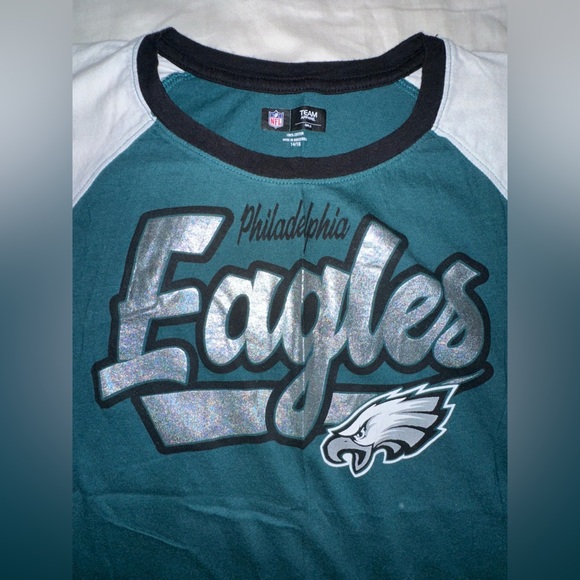 Kids Philadelphia Eagles Raglan Tee - Green - Picture 1 of 4